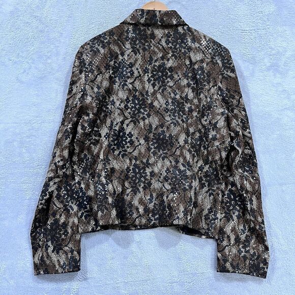 Mesmerize Full Zip Jacket Womens L Retro Trim Floral USA Floral Print - Picture 2 of 10
